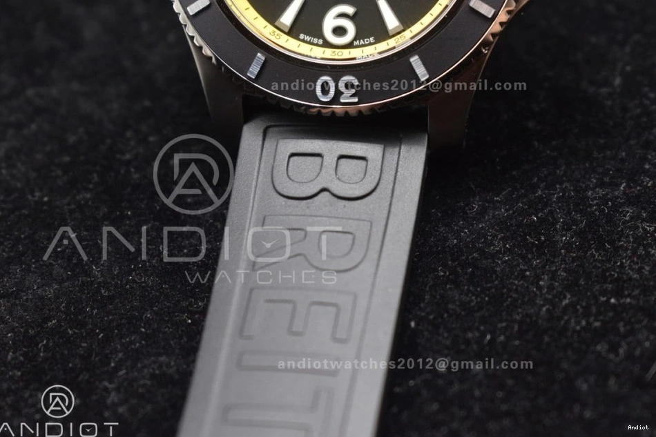 A2824 Bezel TF and Rubber Black On with 44 Dial Yellow Black Rehaut Edition 1:1 Superocean Strap Best Automatic 1128